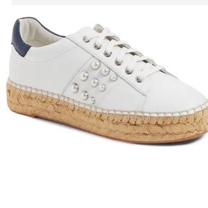 Marc Fisher Marge espadrille sneakers pearl&raffia